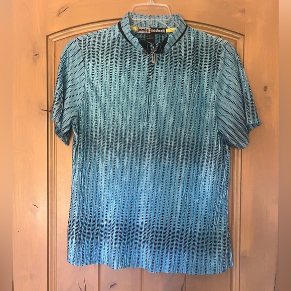 jamie sadock Tops - Jamie Sadock Blue/Black Golf Pro Top Size XL